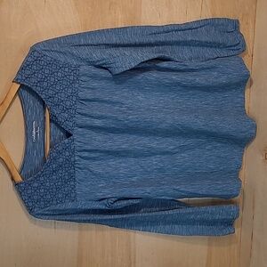 Croft & Barrow Womens Striped Blue Blouse